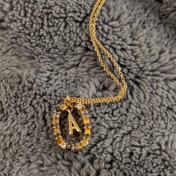 Pdpaola A Initial Necklace Multicolored Stones 18K Gold Plated - Picture 2 of 4